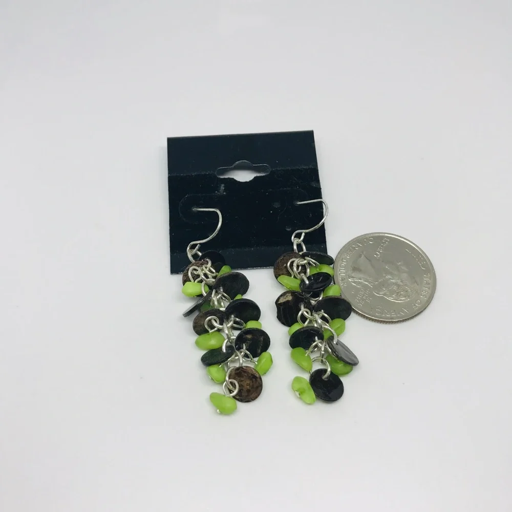 Vintage Beaded Shell Earrings